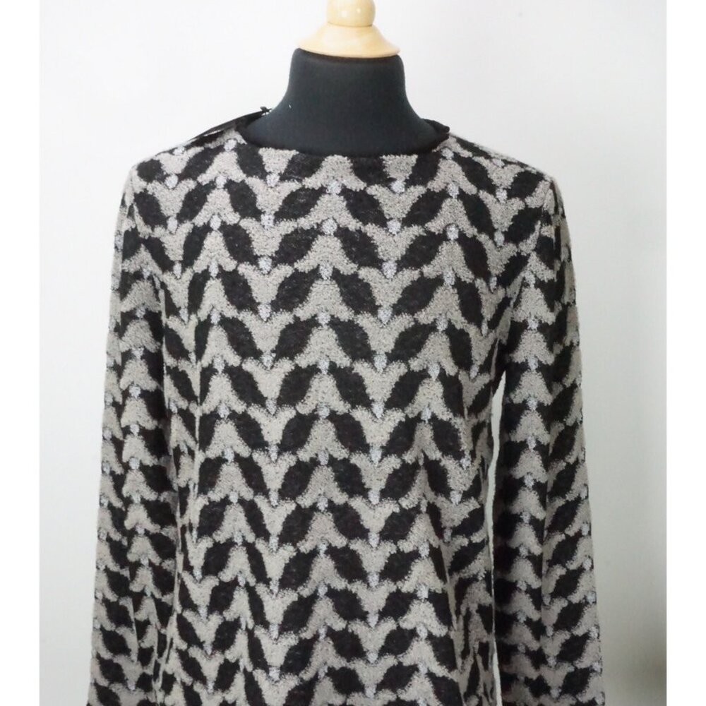 Giorgio Armani Cashmere Blend Gray Black Woven Sweater Sz 38 BRAND NEW